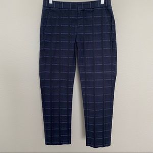 Womens Banana Republic Navy Plaid Avery Pant Size 2
